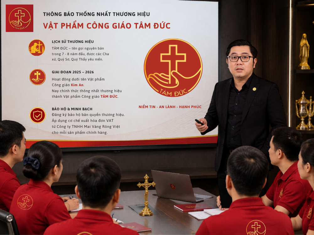 CEO Nguyễn Farin – người đại diện công bố định vị thương hiệu Tâm Đức (Nguồn: banthoconggiao.vn)